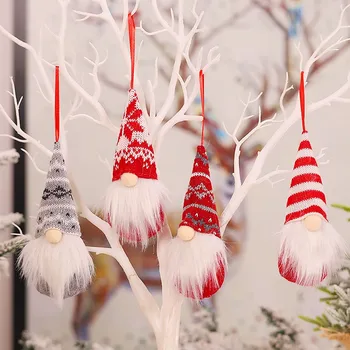 Vianočné Trpaslíci Plyšové Bábiky Santa Vianočné Gonk Elf Visí Dekor Darčeky, Ozdoby na Vianočný Stromček Pendnat DIY Ornament Nový Rok 2023