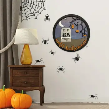 Slávnostné Halloween Kalendár Halloween-inšpiroval List Dekor Slávnostné Halloween Drevené Ozdoby Časovač Zábava pre Domáce Dekorácie