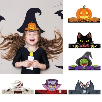 6-dielna/set Halloween Dekorácie Papier Heawear Deti Halloween Party Kostým, Rekvizity Dekoratívne Klobúk pre Chlapcov, Dievčatá