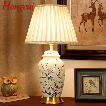 Hongcui Moderné Keramické Tabuľky Stolná Lampa LED Čínsky Jednoduché Kreatívne Nočné Svetlo Pre Domáce Obývacia Izba, Spálňa Štúdia Dekor