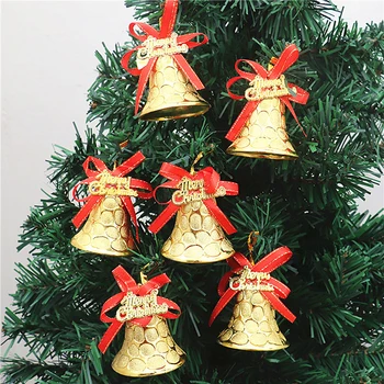 4,5 cm Vianočný Zvonček Dekor Pokovovanie Bell String Vianočný Strom Prívesky Príslušenstvo Domova