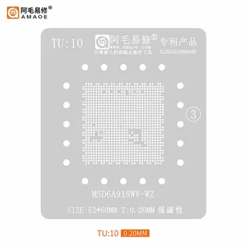 Amaoe TU10 BGA Reballing Šablóny pre MSD6A918WV-WZ LCD TV Hlavné Ovládacie Chipset PROCESOR Spájkovanie Cínom Rastlín Čisté Teplo Šablóny 0,2 MM
