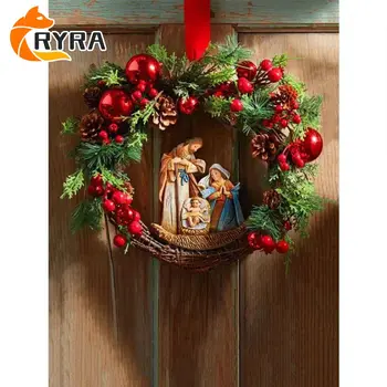Vianočný Veniec Ozdoby S Borovicová Šiška Berry Tlač Okno Predné Dvere Ozdoby Vianočné Domáce Dekorácie Visí Rovine Posvätné
