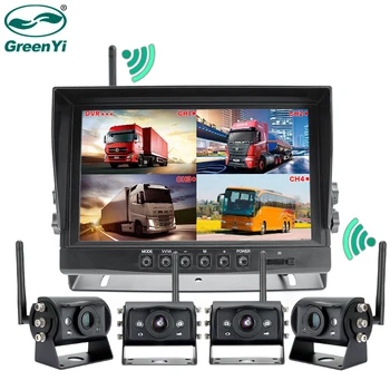 GreenYi 9 Palcový AHD s Vysokým Rozlíšením, Bezdrôtový DVR Monitor Zadnej strane Zálohy Záznamník IR Kamera Pre Vozidlo/Príves/Autobusom/Snímače/Prívesu