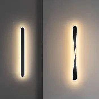 Moderné LED Nástenné Svietidlo Minimalistický Čierne Zlato Dlho Dekoratívne Svetlo Pre Spálne Bedsides Obývacia Izba Pozadie Osvetlenie Svietidlá