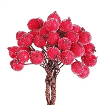 Umelé Falošné Ovocie, Bobule Mini Matné Ovocie, Bobule Red Cherry Domov Svadobné Dekor Dekoratívne Domáce Dekorácie Kytice Stamen