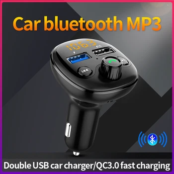 QC3.0 FM Vysielač Bluetooth Auto Wirless Rádio Adaptér pre MP3 Prehrávač Hudby s Hands-free Povedané Dual USB Rýchlo Nabíjačka,