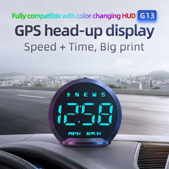 Univerzálny Auto HUD Head Up Displej Digitálny Rýchlomer Plug And Play GPS G13 Big Font Hud Displej S otočným prísavný Držiak