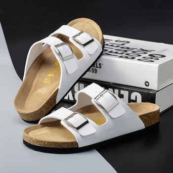 Luxusné Dizajnér 2023 Najvyššie Venkovní Korku Papuče Mužov a Žien Priedušná Sandále Kožené Topánky pánske Papuče Plážové Sandále