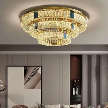 Moderné Spálne Crystal Shell Stropné Lampy, Lustre Oceľové Stropné Svietidlo Dekor Led Lustre Zlato Osvetlenie Zariadenie Vzdialené Stmievanie