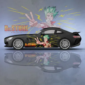 Dr. Kameň Anime Auto Odtlačkový Nálepky 2ks Auto Nálepky pre Univerzálne Veľké Auto Kotúča, Auto Nálepky pre Univers Auto Samolepky