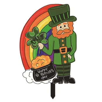 St Patrick ' s Day Dvore Prihlásiť Akryl St Patricks Day Vonkajšie Stávky St Patricks Day Dekorácie Zlatý Trpaslík Záhrada Zem Vložiť
