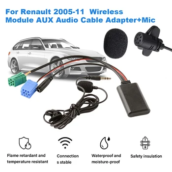 Auto Bluetooth-Kompatibilné Kábel Adaptéra s MIC Audio MP3 Hudby AUX Adaptér V Rádio Stereo AUX kábel Kábel Adaptéra pre Renault Kangoo
