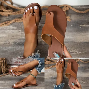 Dámske Plážové Sandále Duté Bežné Papuče Ploché Topánky Retro Sandále