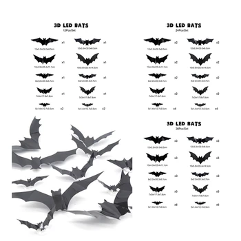 Halloween Dekorácie 3D Čierne PVC Bat Halloween Party DIY Dekor Stenu, Nálepky Bar Izba Halloween Party Strašidelné Rekvizity