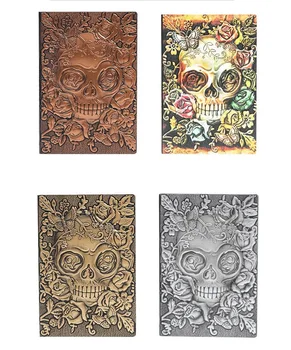 A5 Retro Anaglyph Gilding Lebky Notebook 3D Reliéf Cestovné Kožený Diár Knihy, fotoalbum Ročník Skvelého Vestník Kúzlo Kniha