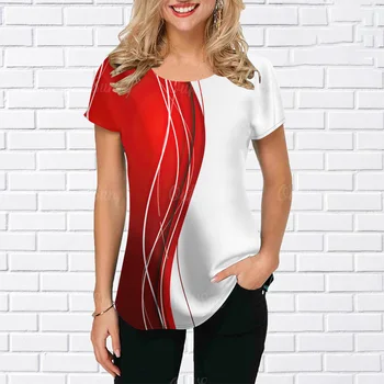Móda Žena, Blúzky, 2023 tvaru Krátkym Rukávom dámske Tričko S Chudnutie Linky 3d Vytlačené T-Shirt Pre Ženy Street Foto Top