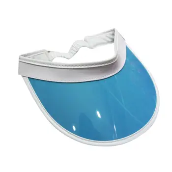 Dospelých Unisex Modrá Farba Slnečník Klobúk Uv Ochrany Čiapky Transparentné Prázdne Klobúk