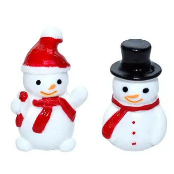 roztomilý 10pcs Mini Snehuliak Figúrky ľahký Vianočné Živice Snehuliak Santa Claus DIY Miniatúrne Ozdoby, výzdoba pre Jedálne