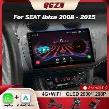 QSZN pre Seat Ibiza MK4 6J 2008-2015 autorádia Android 13 GPS Navigácie Stereo Carplay Multimedia Player 8 Jadro QLED Obrazovke