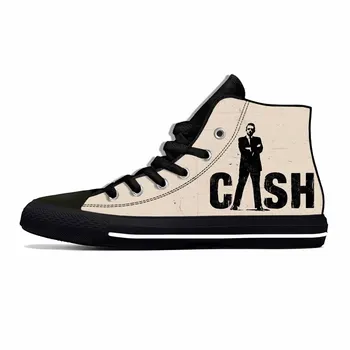 Johnny Cash Hudby Spevák Módne Zábavné Populárne Bežné Látkové Topánky Vysokej Top Ľahký Priedušný 3D Tlač Muži Ženy Tenisky