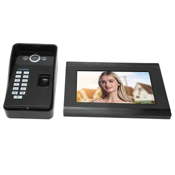 7in Touch Screen Video Zvonček Intercom Systém s Wifi Odtlačkov prstov Heslo a Diaľkové Riadenie Prístupu