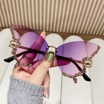 Trendy motýľ slnečné Okuliare Ženy Designer Diamond nastavenie slnečné Okuliare Retro Móda Okuliare Oculos Dropshipping Gafas Lentes