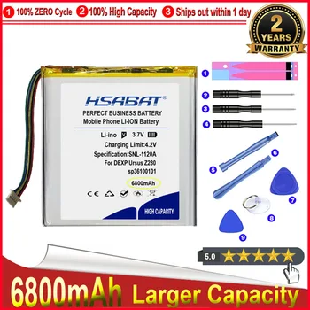 HSABAT 0 Cyklus 6800mAh Batérie pre DEXP Ursus Z280 K18 K28 Tablet PC S 5-Wire Vysoko Kvalitné Náhradné Akumulátor