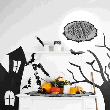 Halloween Obrus Strany Tvorivé Textílie Netopierov Stôl Opony Ochranné Čiernej Čipky Výbava
