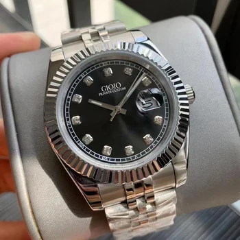 Luxusné Pánske Dámske Automatické Mechanické Hodinky z Nerezovej Ocele Kalendár Gold Rose Black Blue Grey 36 mm 41mm Náramkové hodinky
