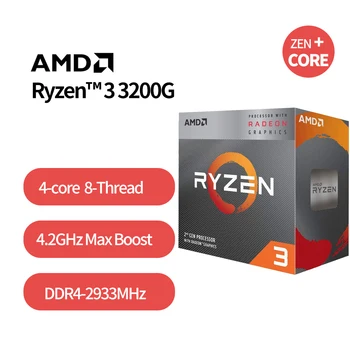 Nové procesory AMD Ryzen 3 3200G R3 3200G 3.6 GHz Quad-Core Quad-Niť 65W CPU Procesor L3=4M YD3200C5M4MFH Zásuvky AM4 S Chladiča Ventilátor