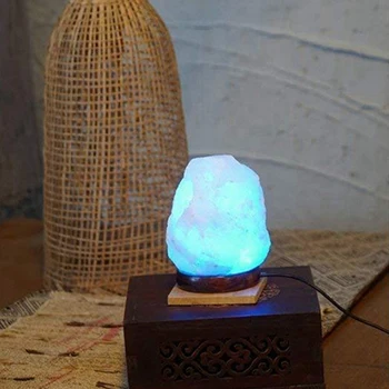 Himalájach Crystal Soľná Lampa Pestré Farby USB Prírodné Soľná Lampa Atmosféra Atmosféra Lampa Malé Nočné Lampy