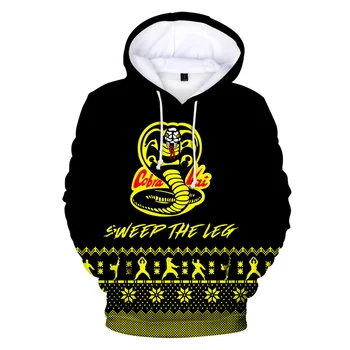 Moda hoodies cobra kai série de tv impressão 3d suéter masculino feminino bežné streetwear hoodie harajuku crianças menino meni