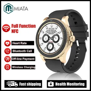 G9 Max Zlato Smartwatch Ženy Bluetooth Hovor Plnú Funkciu NFC Smart Hodinky Mužov Nepremokavé Šport Fitness Pre Android IOS Bezdrôtové