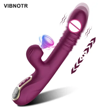 Tlačením Tlačí Vibrátor sexuálnu Hračku pre Ženy Klitoris Bulík Klitorisu G-bod Stimulátor Automatické Teleskopické Ženská Masturbácia