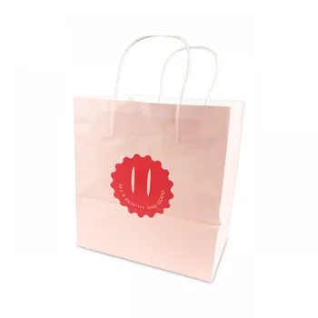 customizd dizajn Prostredia-priateľské vlastné logo fast food kraft papier taška s rukoväťou
