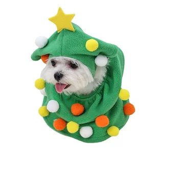 Lamperry 2023 Nové Pet Vianoce Oblečenie pre Psa Kostým Zelené Šaty Mačka Klobúk Elizabeth Obojok pre Malé Plemená Psov