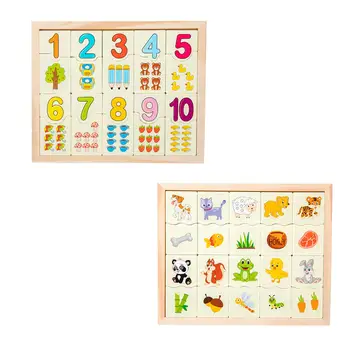 Drevená Dosková Hra Skladačka Raného Vzdelávania Puzzle Drevené Montessori Matematika Hračka pre Chlapcov Batoľatá Dievčatá, Deti Narodeninám