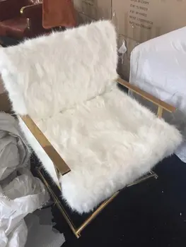 Nordic jednoduché moderné single pohovka kreslo z nehrdzavejúcej ocele dlhé vlasy lenivý kreslo kreatívny dizajnér malý byt gauč