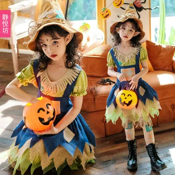Halloween Cosplay Kostýmy Japonské Anime Maškaráda Čarodejnice Strašiak Gothic Lolita School Girl Party Šaty Dieťa, Hranie Rolí