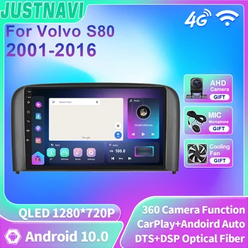 JUSTNAVI QLED Pre Volvo S80 2001-2006 Android 10 autorádia Multimediálne Video Prehrávač, GPS Navigáciu Carplay 4G WIFI DSP 2 Din DVD