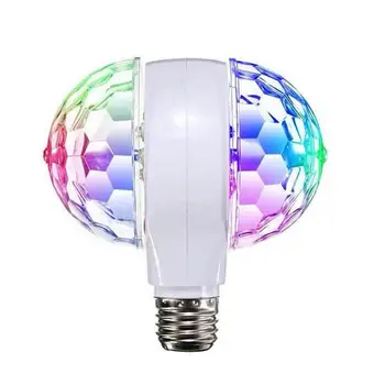 Rotujúce LED Stroboskop Žiarovka Rotujúce RGB Farby Svetla Lampy, Disco Bar Stage Klub Multi Crystal Farebné Rotujúce Svetlo Žiarovky