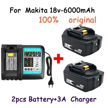 18650 nabíjateľnú batériu, Makita záložnú batériu, 18v6000mah s 3A, nabíjačka, bl1840 bl1850 bl1830 bl1860b lxt400