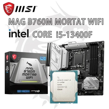 NOVÉ procesory Intel Core I5-13400F CPU+MSI MAG B760M MALTY WIFI DDR5 LGA 1700 Doske Vyhovovali Micro-ATX Intel B760 Ale Bez Chladiča