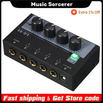 Slúchadlový Zosilňovač Audio Mixer 4 Kanály Mono/Stereo Metal Stereo Slúchadlá Zosilňovačov Zvuku Zosilňovač Mini Slúchadlá Splitter