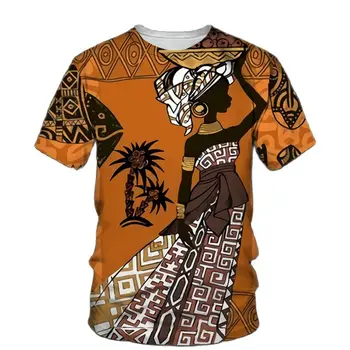 Africké Harajuku pánske T-shirt Módne Vintage unisex Top Príležitostné O-krku Krátkym Rukávom Letné Streetwear Nadrozmerné T Shirt Tees