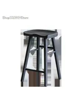 Wabi-sabi zuhoľnatie black ash wood domácnosti vysoká stolička jednoduché masívneho dreva barové mlieko čaj kaviareň bar stoličky