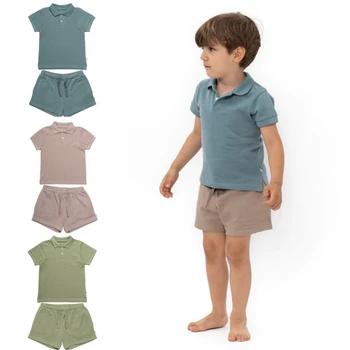 Chlapci Polo tričko 23 jar nové minimálne série letných chlapci solid farba-krátke rukávy šortky vyhovovali klope top T-shirt chlapcov šortky