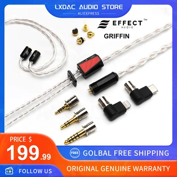 Účinok Audio GRIFFIN Slúchadlá Kábel 4 Drôtu Vysokej Čistoty, Medi, Striebra Plátovaného IEM Kábel, TermX& ConX Zameniteľné Plug