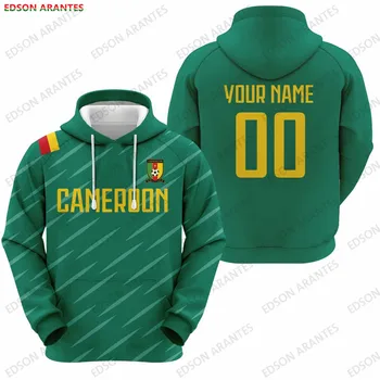 Kamerun Vlajka Futbol Hoodies Tepláková Súprava Vlastné Futbal Hoodie Dres Pre Mužov, Ženy, Mládež Osobné Meno Počet Mikina Darček